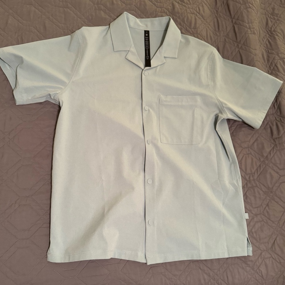 lululemon athletica Light Blue Casual Button Down Shirt
